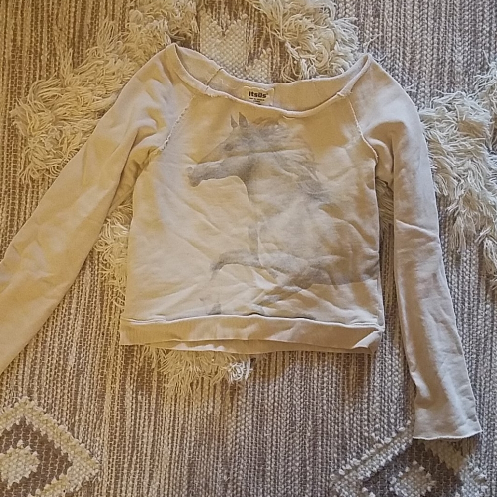 Itsus crop sweater horse size small